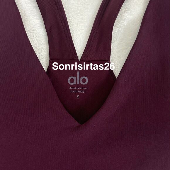 Alo Yoga Real Bra Tank - Burgundy Small Sold Out - Picture 4 of 10